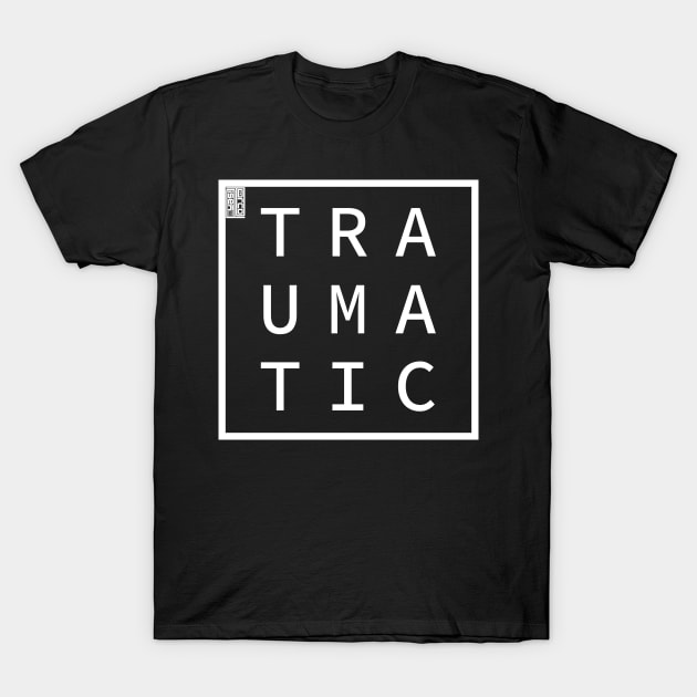 TRAUMATIC Define Me Word Simple Classic Square Box T-Shirt by porcodiseno